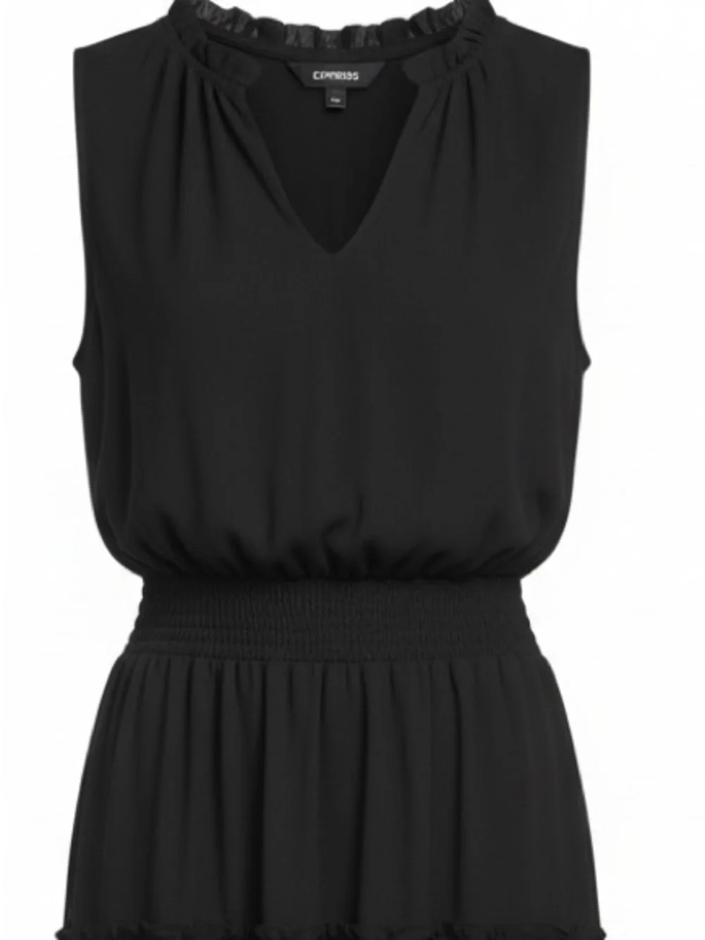Express Black Tiered Maxi Dress with Smocked Waist